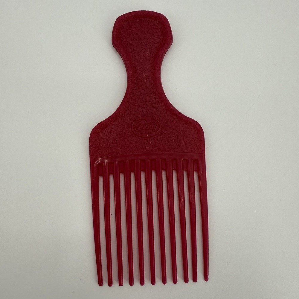 Vintage Goody USA 1999 Red Textured Hair Lift Pick Comb Detangle‎ Style Fluff